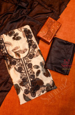 BLACK & WHITE COLOUR FANCY UNSTITCHED SALWAR SUIT