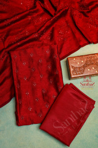pink-colour-semi-tussar-unstitched-salwar-suit