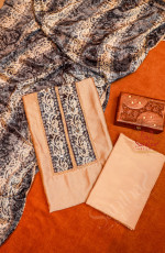 GREYISH BLUE SEMI TUSSAR UNSTITCHED SALWAR SUIT