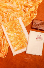 YELLOW COLOUR SEMI TUSSAR UNSTITCHED SALWAR SUIT