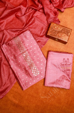 ONION PINK SEMI TUSSAR UNSTITCHED SALWAR SUIT