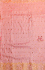 BABY PINK COLOUR MUNGA SILK WITH GOLDEN BUTTA CUT WORK BORDER WITH APPLIQUE WORK BLOUSE