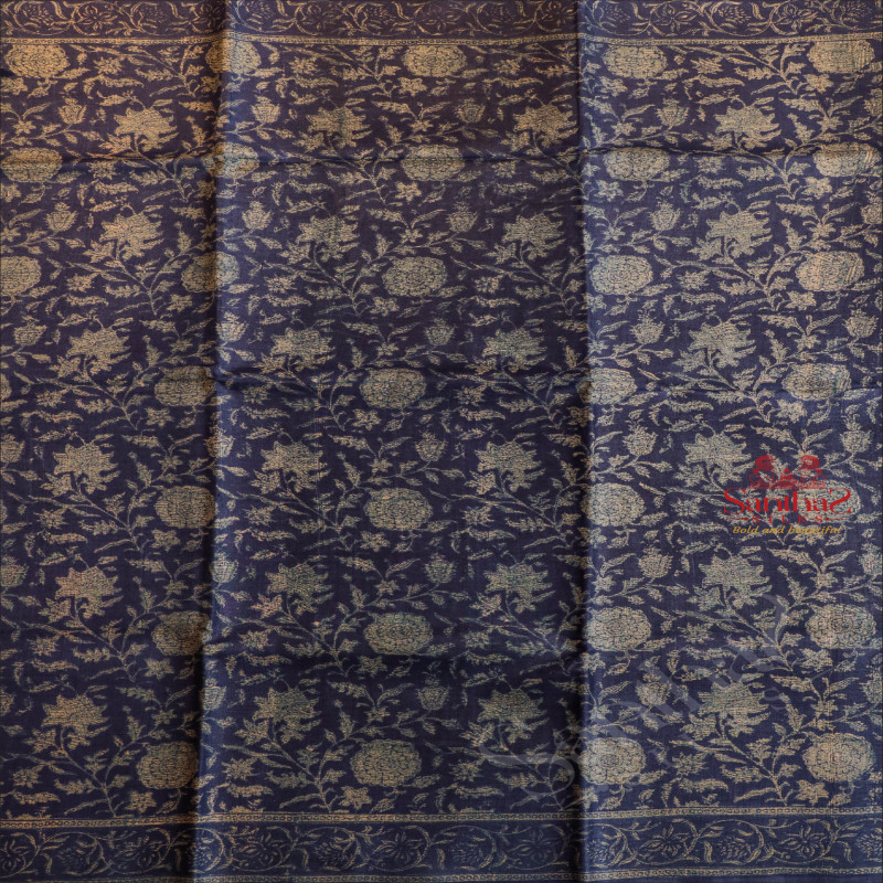 NAVY BLUE TUSSAR SAREE