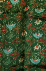 GREEN COLOUR PRINTED SILK SAREE