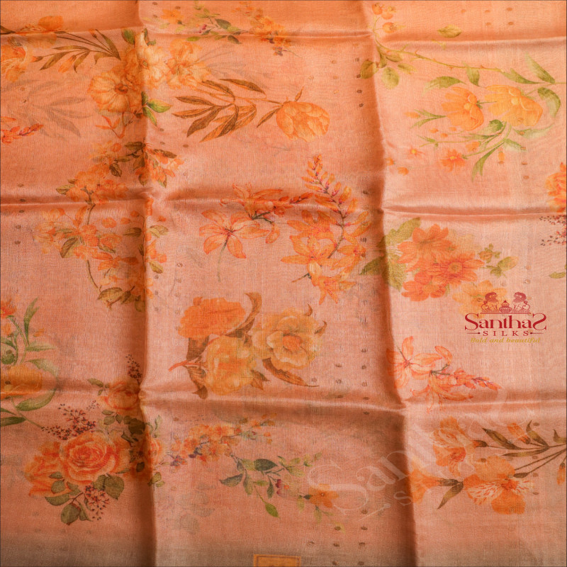 LIGHT PINK COLOUR TUSSAR SAREE
