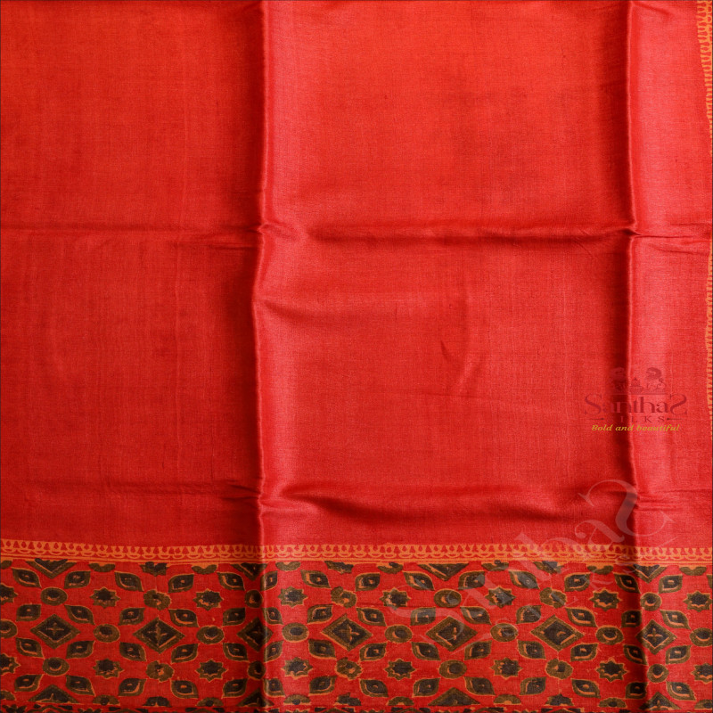 RED COLOUR TUSSAR SAREE