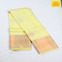 Sandal Yellow Pure Silk with Copper Zari Border