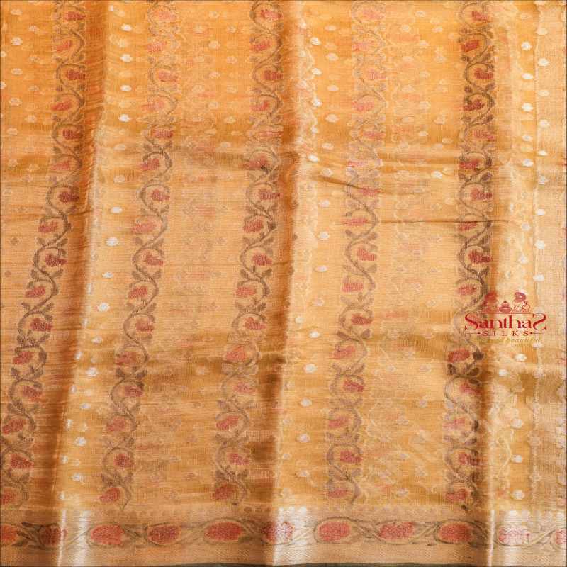 GOLDISH GREEN COLOUR ORGANZA TISSUE
