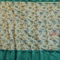 BLUE COLOUR CHANDHERI SAREE