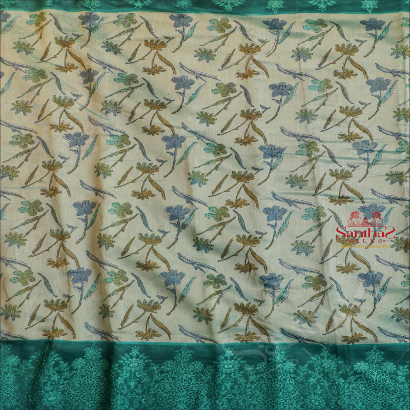 BLUE COLOUR CHANDHERI SAREE