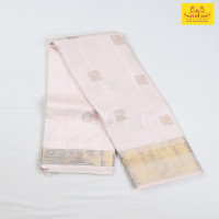 Blush Pink Pure Silk with Gold Zari Border