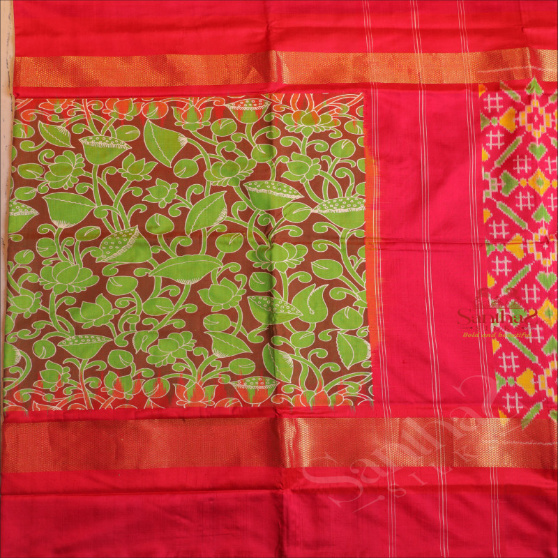 BROWN COLOUR PATOLA SILK SAREE