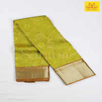 Mehandhi Green Pure Silk with Gold Zari Border