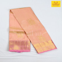 Peach Pure Silk with Contrast Rose Milk Border