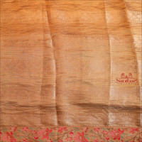 METALIC COPPER COLOUR ORGANZA TISSUE SAREE