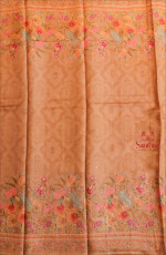 METALIC COPPER COLOUR TUSSAR DIGITAL PRINT SAREE