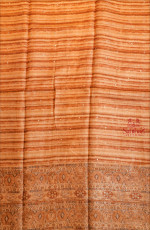 METALIC ROSEGOLD COLOUR TUSSAR DIGITAL EMBORIDERY WORK SAREE