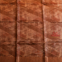 BROWN COLOUR TUSSAR SAREE WITH COPPER ZARI BORDER WITH SELF BLOUSE