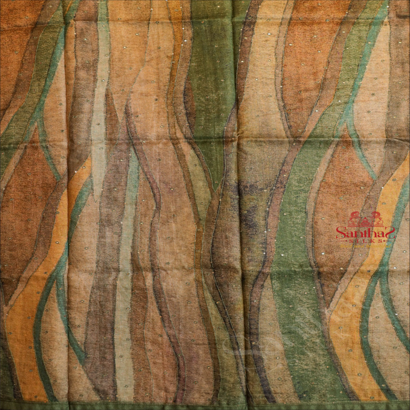 MULTI GREEN COLOUR TUSSAR SAREE