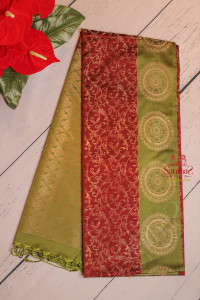 maroon-colour-body-with-golden-zari-floral-butta-with-contrast-blouse-border