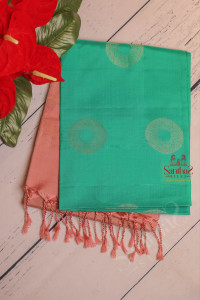 green-colour-body-with-golden-floral-zari-butta-with-contrast-blouse-border