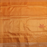 YELLOW COLOUR KATHAN SAREE WITH GOLDEN ZARI BORDER AND SELF BLOUSE