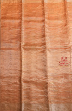 golden-rose-colour-organza-tissue-saree-with-silver-zari-butta-with-contrast-aari-work-blouse