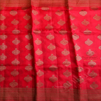  KORA TISSUE SAREE IN RED COLOUR