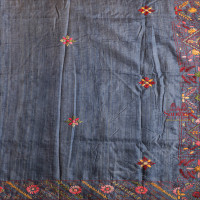 SEMI TUSSAR SAREE WITH LAMBANI WORK IN ELEPHANT GREY COLOUR 