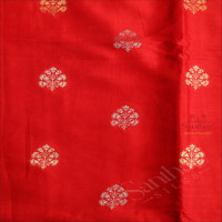  SATIN BANARAS SAREE IN CHERRY RED COLOUR
