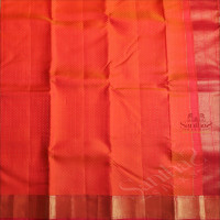 ORANGE COLOUR BODY WITH FANCY EMBOSED WITH CONTRAST BLOUSE & BORDER