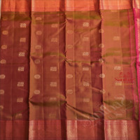 GREEN AND MAGENTA COLOUR MIXED BODY WITH PEACOCK & CHAKRA MOTIFS AND CONTRAST PALLU & BLOUSE