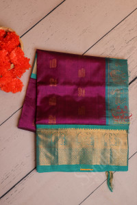 violet-colour-body-with-golden-zari-annam-butta-with-contrast-blouse-border