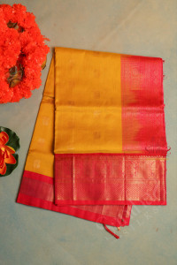 yellow-colour-body-with-golden-zari-annam-butta-with-contrast-blouse-border