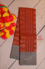 HONEY COLOUR BODY WITH GOLDEN ZARI BUTTA WITH CONTRAST BLOUSE & BORDER