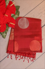 MAROON COLOUR BODY WITH COPPER ZARI BUTTA WITH SELF BLOUSE & BORDER