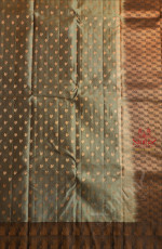 MIDDLE GREEN COLOUR BODY WITH GOLDEN ZARI BUTTAS AND CONTRAST PALLU & BLOUSE