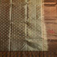 MIDDLE GREEN COLOUR BODY WITH GOLDEN ZARI BUTTAS AND CONTRAST PALLU & BLOUSE