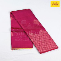 Rani Pink Pure Silk Saree with Borderless Contrast Pallu