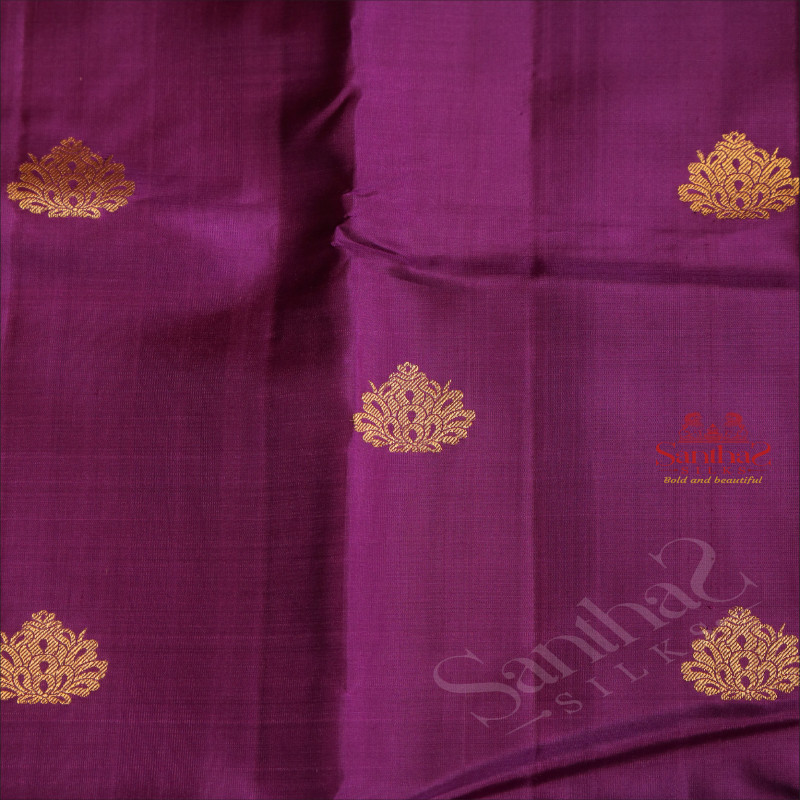 ORCHID VIOLET COLOUR BODY WITH GOLDEN ZARI MOTIFS AND CONTRAST PALLU & BLOUSE