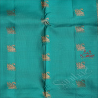PARSIAN GREEN COLOUR BODY WITH GOLDEN ZARI CRANE MOTIFS AND SELF COLOUR PALLU & BLOUSE