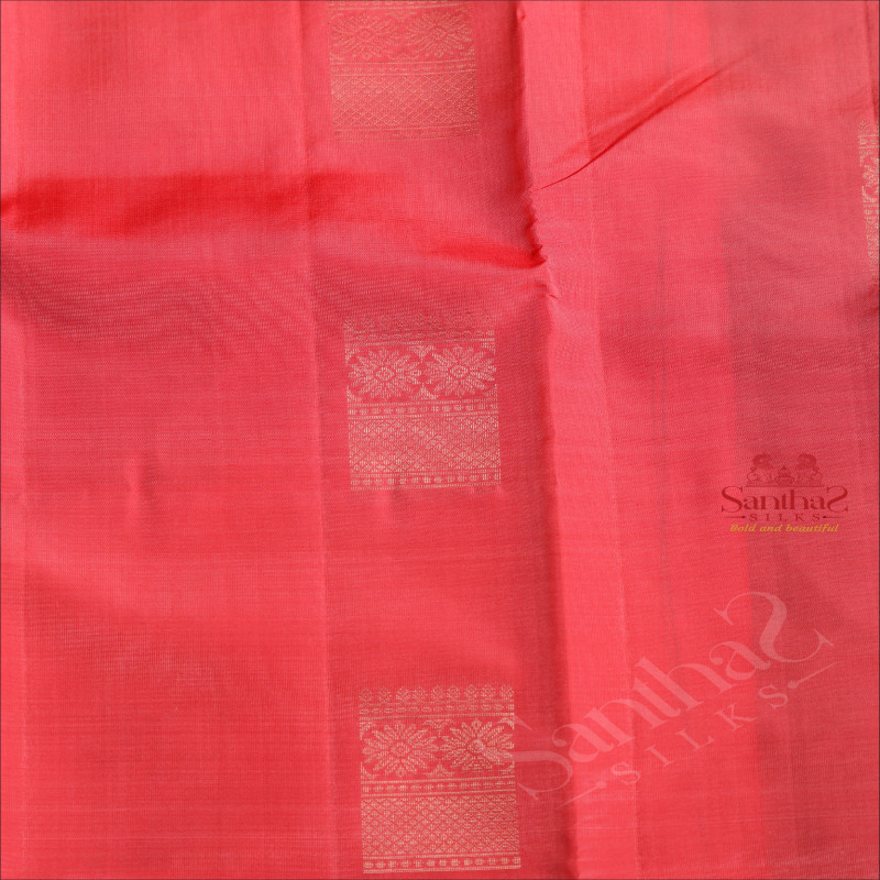 WATERMELON PINK COLOUR BODY WITH SILVER ZARI MOTIFS AND CONTRAST PALLU & BLOUSE