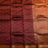 RAW CHOCOLATE COLOUR BODY WITH BANARAS EMBOSED DESIGN AND SELF COLOUR PALLU & BLOUSE