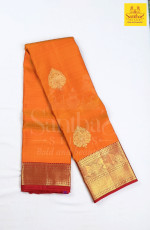 Mustard Yellow Pure Silk with Magenta Zari Border