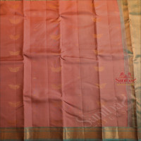 PASTEL FLESH PINK COLOUR BODY WITH GOLDEN ZARI BUTTAS AND CONTRAST PALLU & BLOUSE