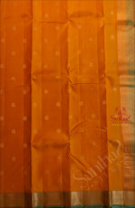 MUSTARD YELLOW COLOUR BODY WITH GOLDEN ZARI BUTTA WITH CONTRAST BLOUSE & BORDER
