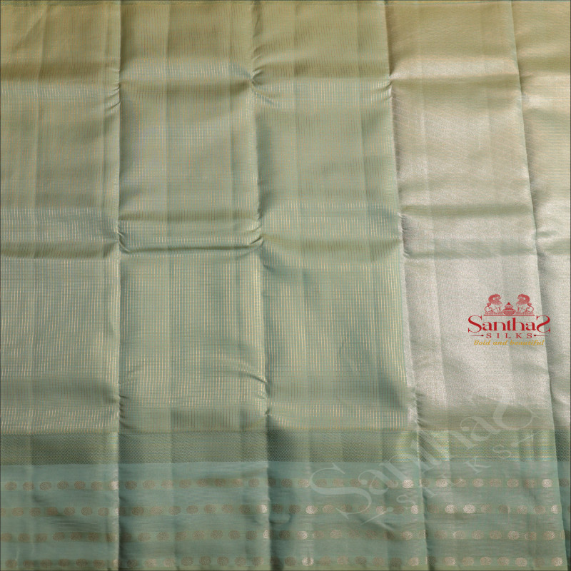 TIFFANY BLUE COLOUR CHECKED BODY WITH SELF BLOUSE & BORDER