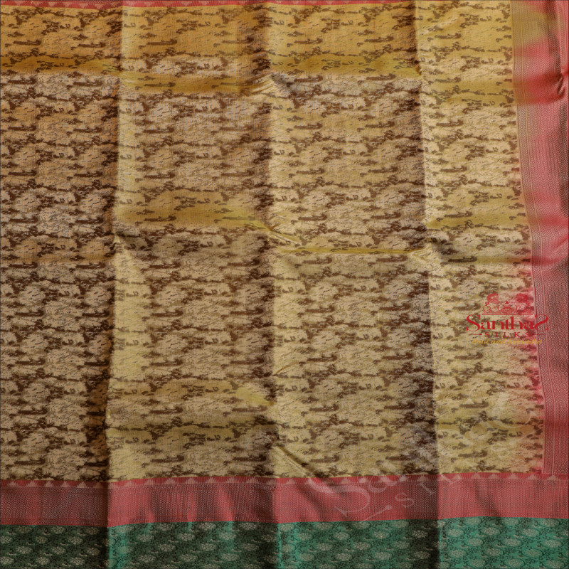 TEA GREEN COLOUR BODY WITH FULLY DIGITAL PRINTED DESIGNS AND CONTRAST PALLU & BLOUSE