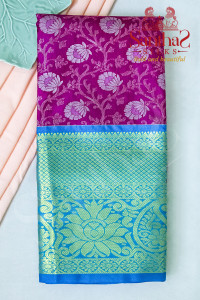 dark-pink-body-in-floral-pattern-with-contrast-blouse-border