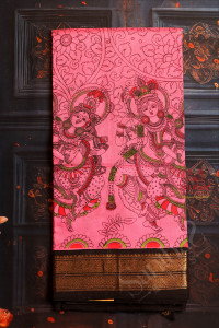 pink-colour-body-with-kalamkari-printed-with-contrast-blouse-border